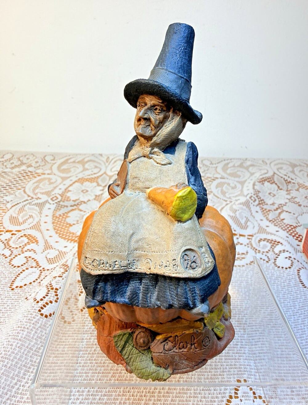Vtg Tom Clark Pumpkin Witch Gnome Figurine Cairn Studios Halloween